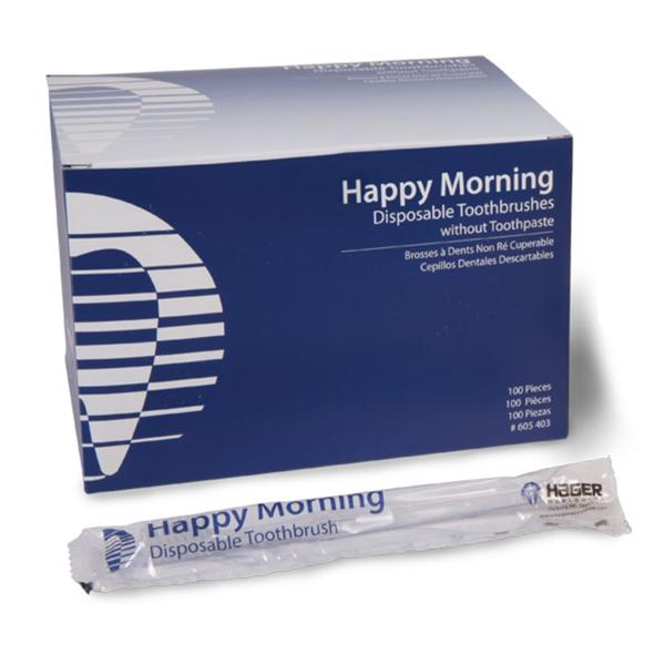 Happy Morning Toothbrush Disposable Without Toothpaste 100/Bx
